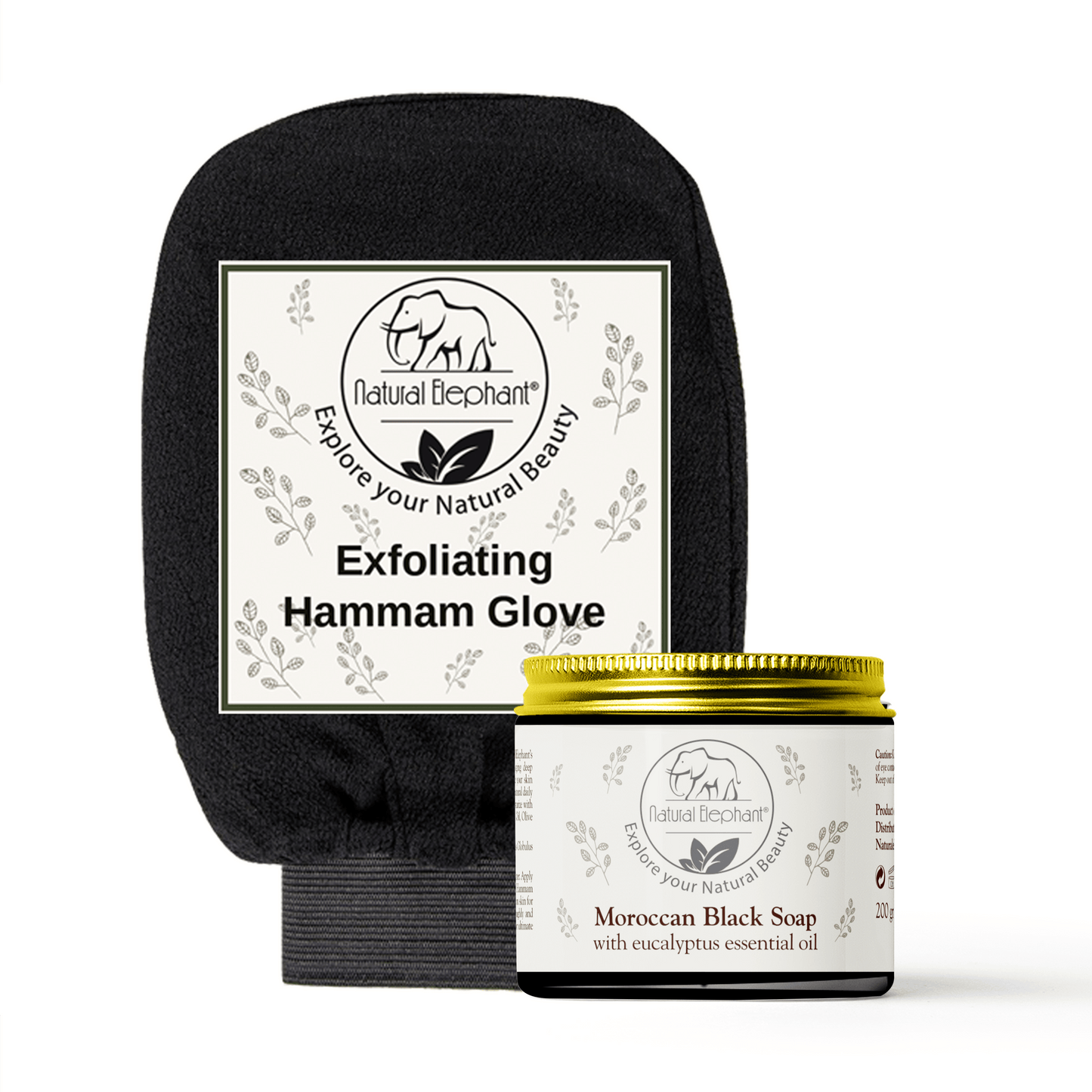 Moroccan Exfoliating Glove and Soap Kit - Natural Elephant