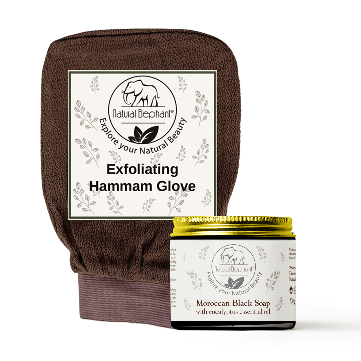 Moroccan Exfoliating Glove and Soap Kit - Natural Elephant