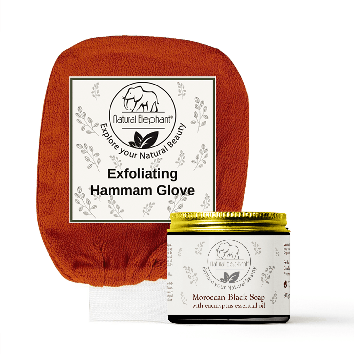 Moroccan Exfoliating Glove and Soap Kit - Natural Elephant