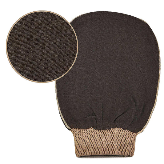 Traditional Moroccan Kessa Glove and Black Soap Set - Natural Elephant