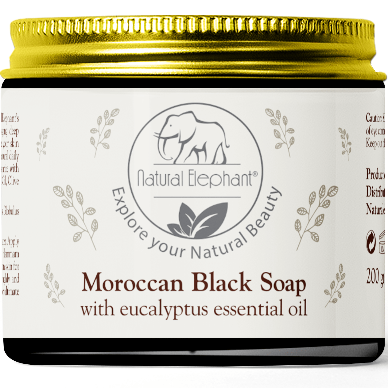 Traditional Moroccan Kessa Glove and Black Soap Set - Natural Elephant