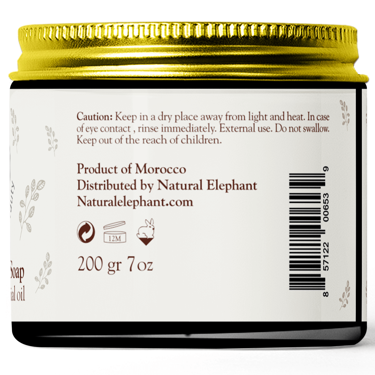 Traditional Moroccan Kessa Glove and Black Soap Set - Natural Elephant