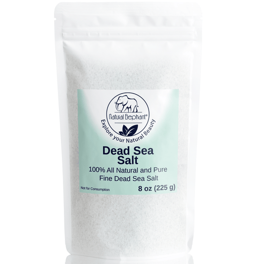 Dead Sea Salt in an 8 oz (225 g) pouch. Pure fine salt for bath soaks, scrubs, and skin benefits.