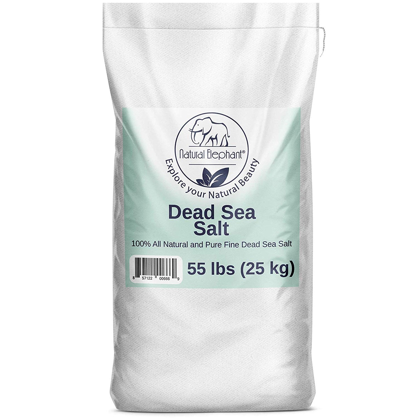 55 lb (25 kg) bag of fine Dead Sea salt by. Perfect for bath soaks, exfoliating scrubs, and skincare benefits.