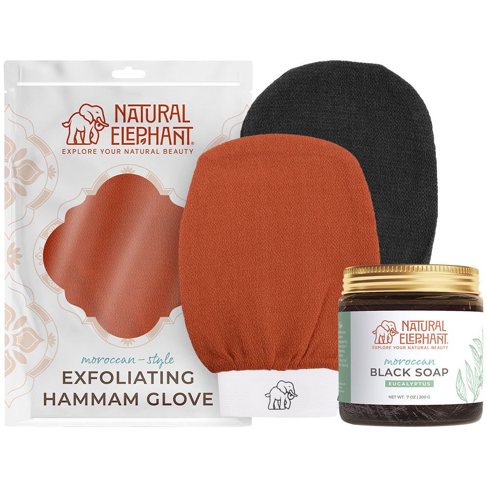 Moroccan Double Exfoliating Glove and Soap Kit
