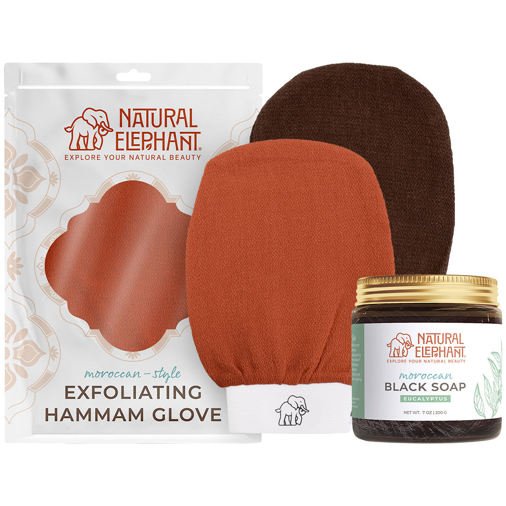 Moroccan Double Exfoliating Glove and Soap Kit