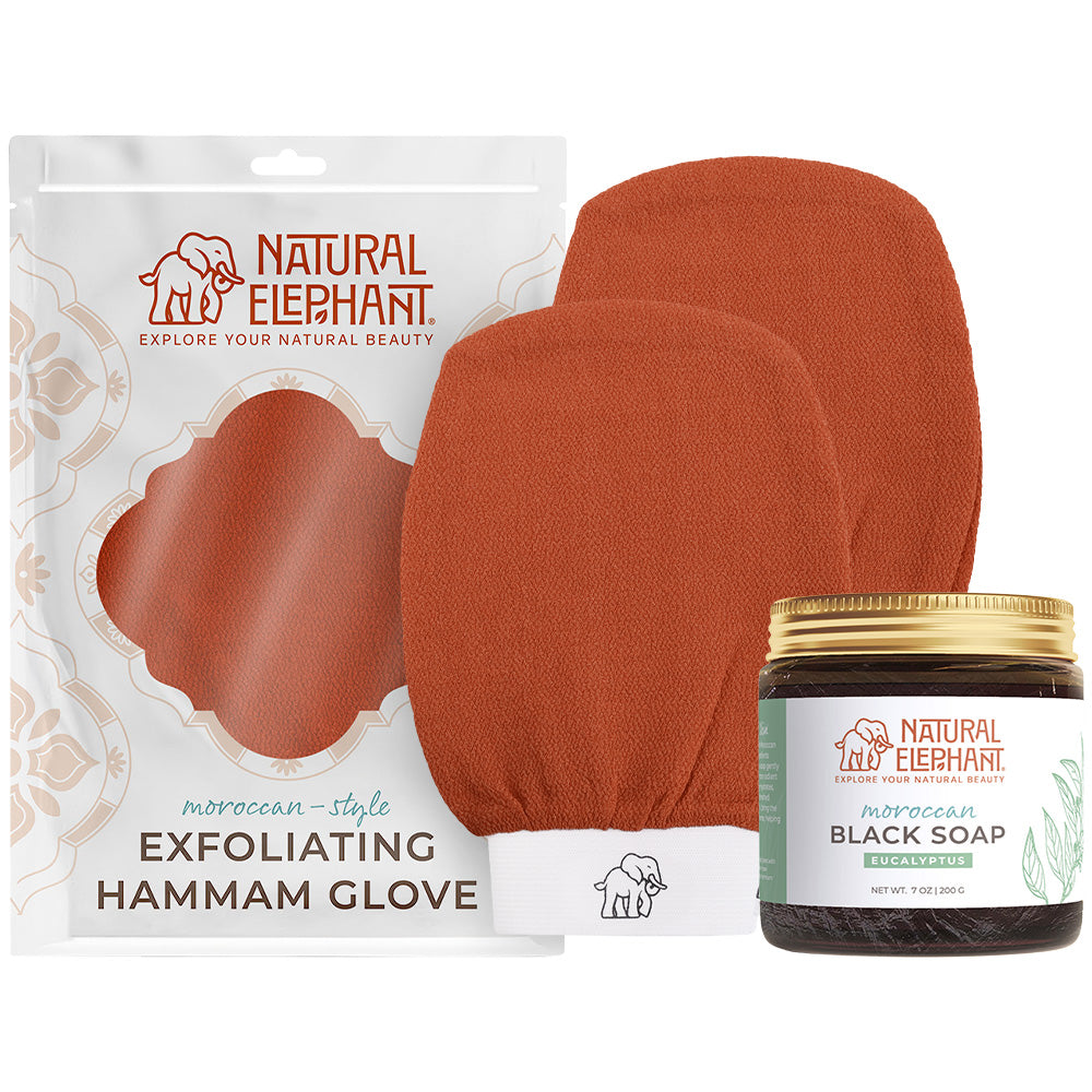 Moroccan Double Exfoliating Glove and Soap Kit