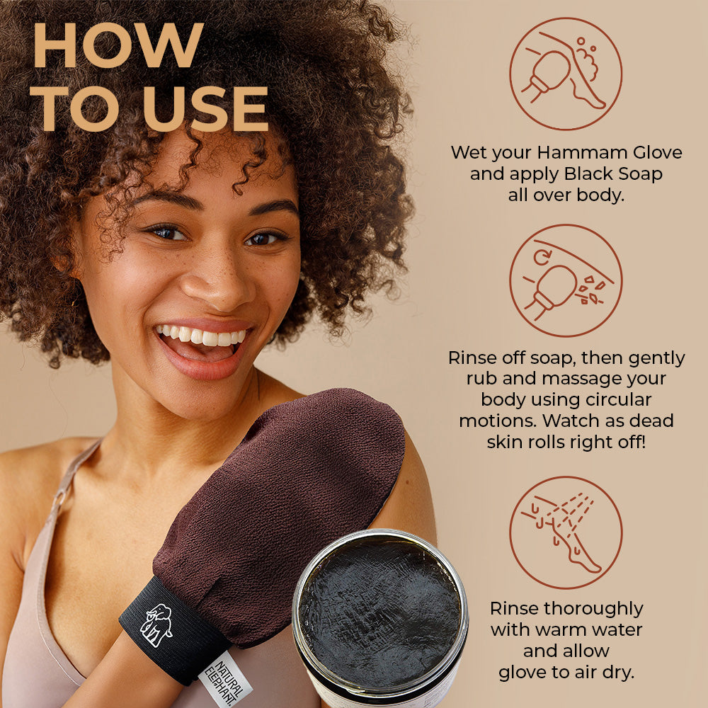 Natural Elephant Moroccan Black Soap | Travel Size 2 oz