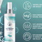 Dead Sea magnesium oil spray infographic image with two bottles. Infographic highlights magnesium oil spray benefits, including muscle relief, fast absorption, and relaxation.