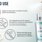 ow to use magnesium oil spray infographic with step-by-step instructions. The image shows a hand spraying Natural Elephant Dead Sea Magnesium Oil Spray, guiding users on application and absorption.